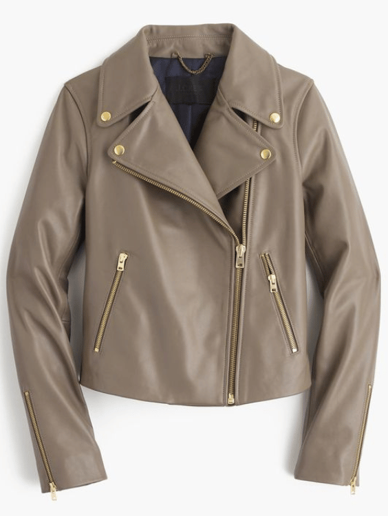 Elastic Cuff Joggers Leather Jacket